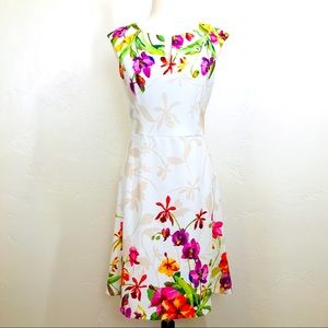 Adrianna Papell Dress Floral Fit +Flare Size 12